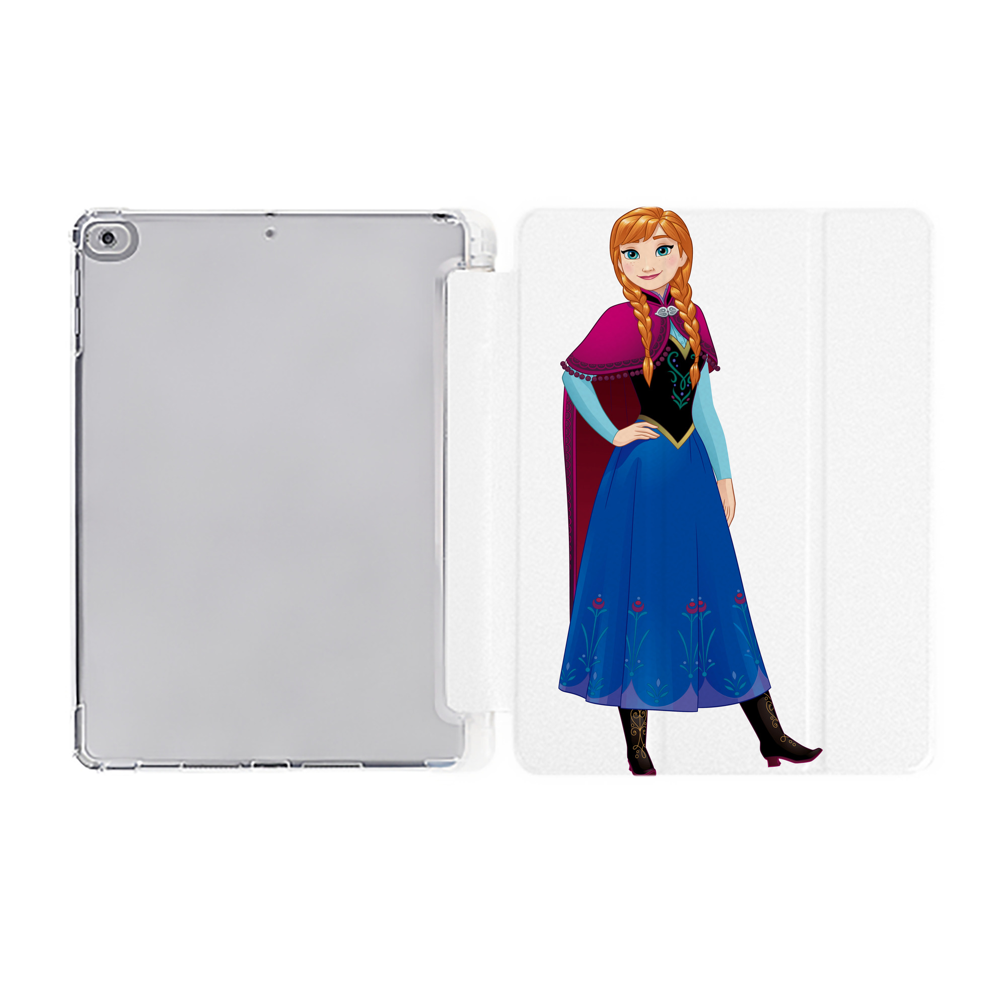 （画像用） アナと雪の女王 アンナ エルサ Frozen Anna Elsa IPad ケース ペン収納付き 三つ折りスタンド PUレザー×シリコン 対応機種9.5/10.5/10.9インチ